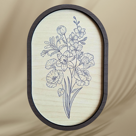 Custom Birth Month Floral Wall Art