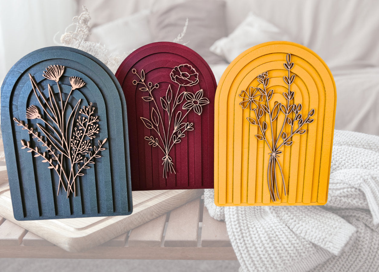 Floral Arch Wood Art