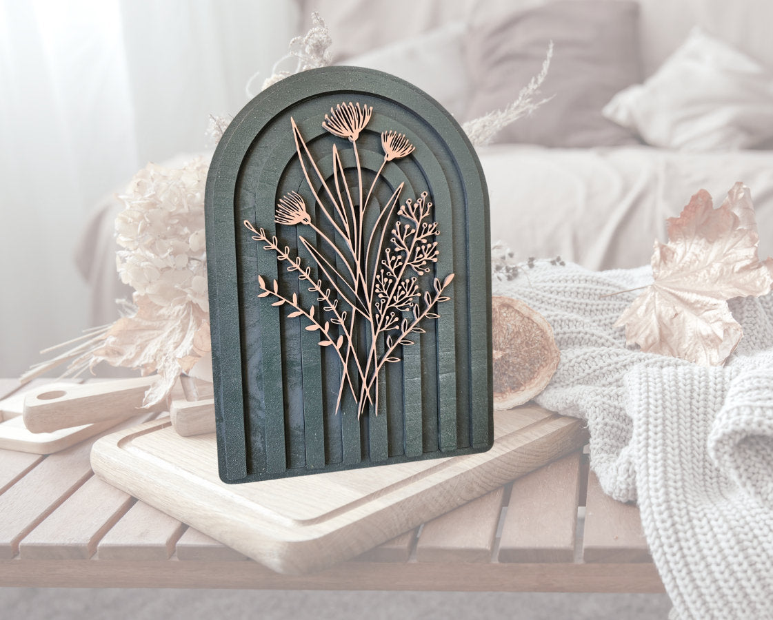 Floral Arch Wood Art