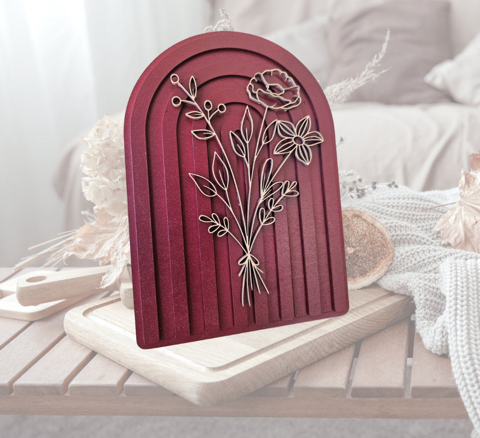 Floral Arch Wood Art