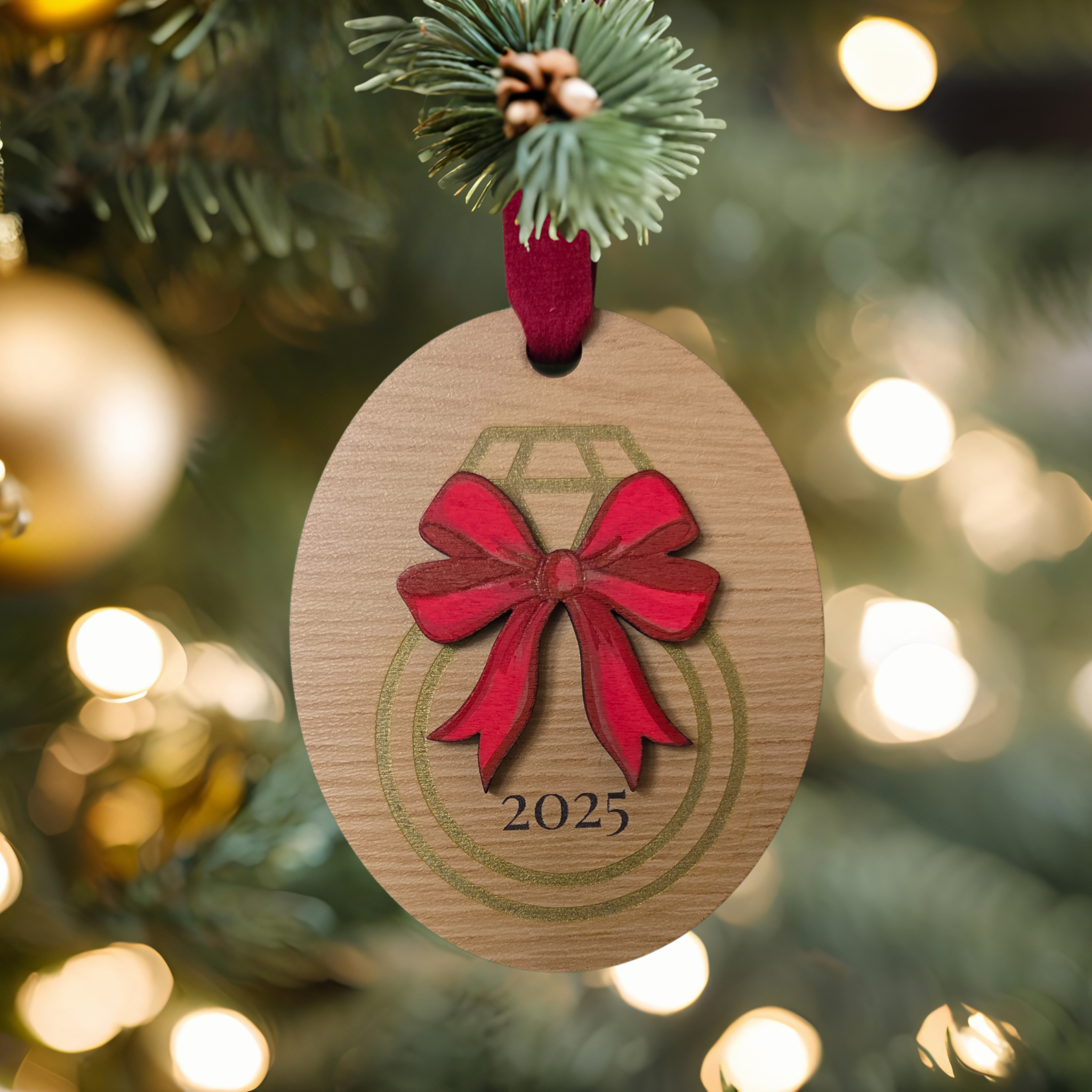 Our First Christmas Engaged Ornament – 2025 Bow Edition