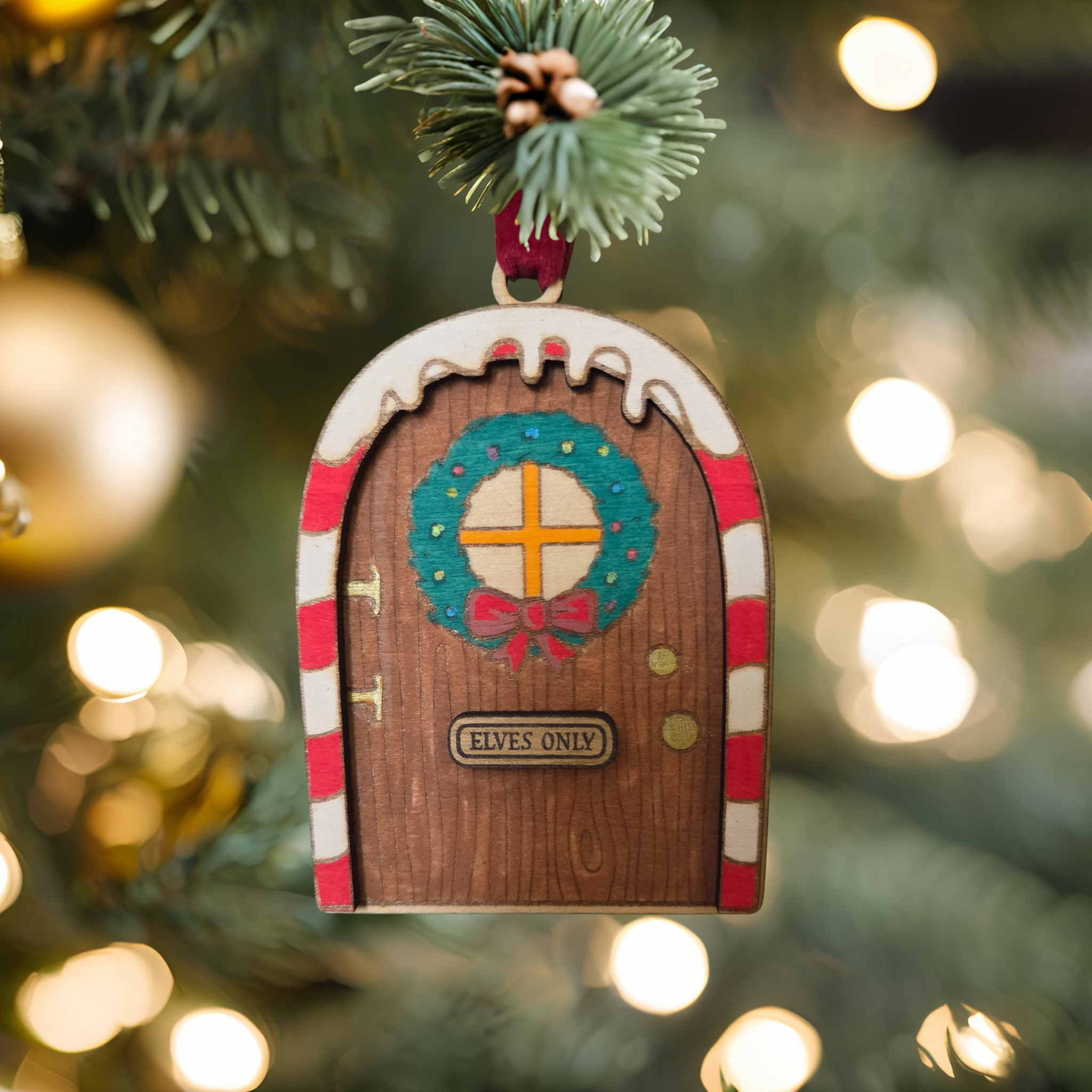 “Elves Only” Door Ornament – North Pole Workshop Edition