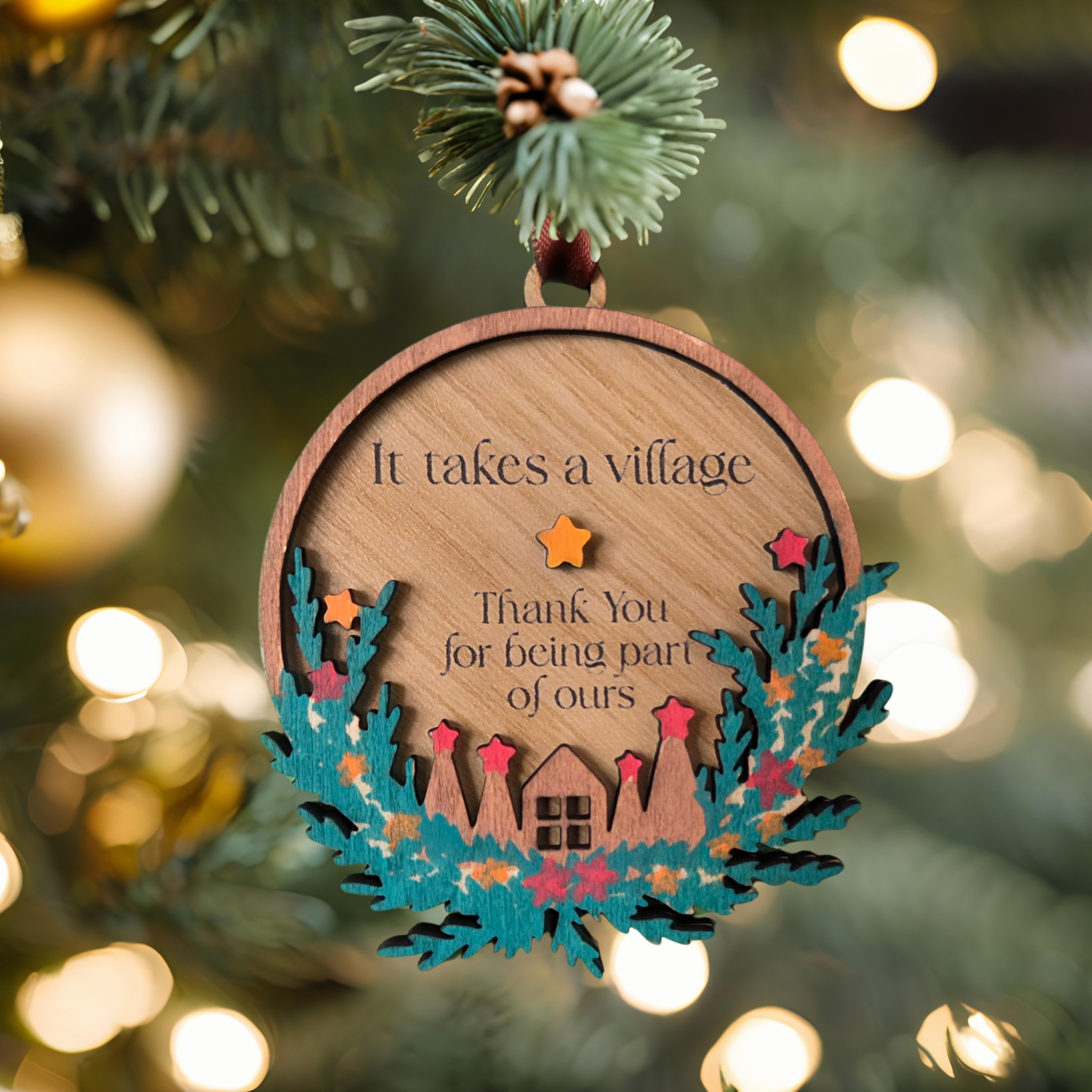 “It Takes a Village” Ornament – Thank You Keepsake